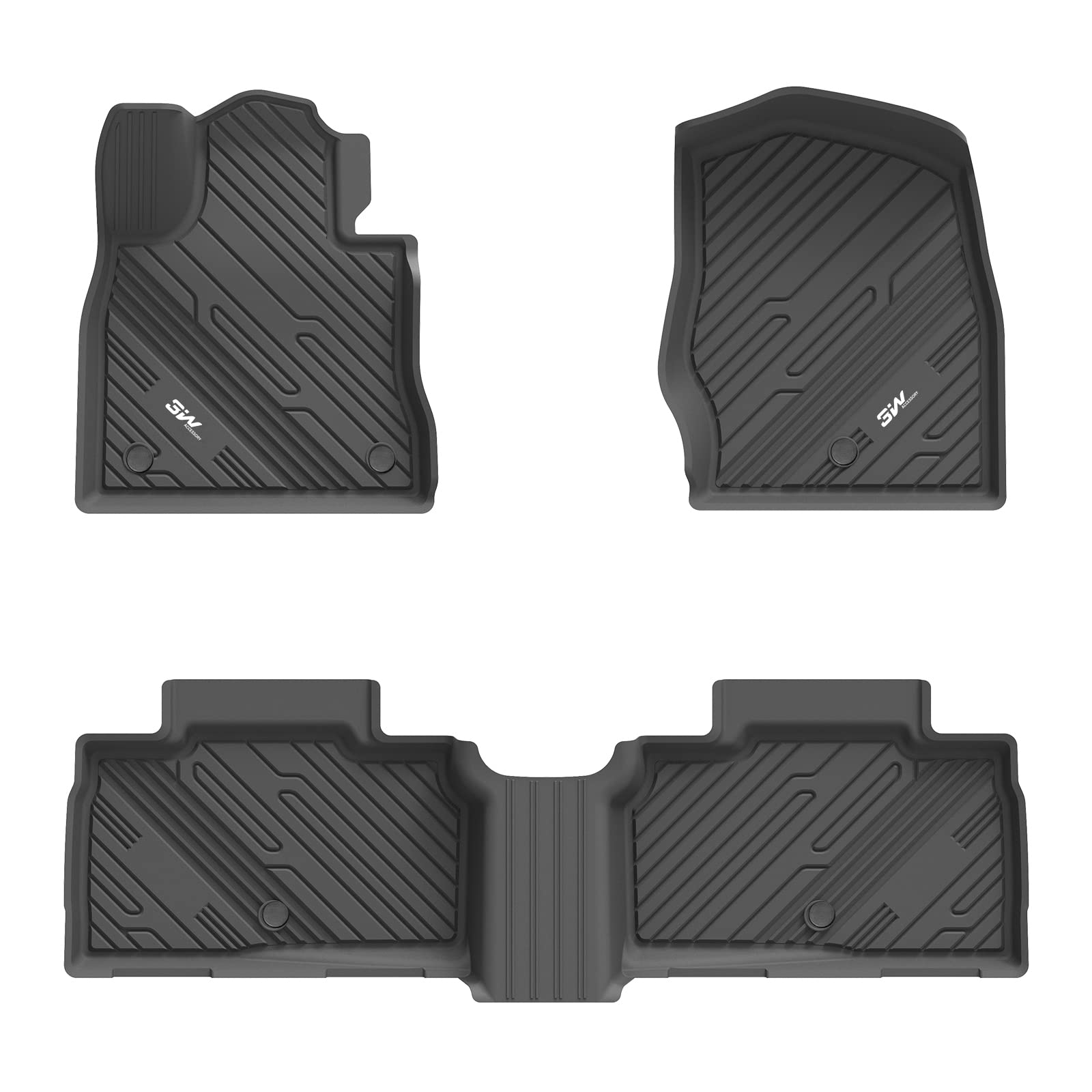 3W Ford Explorer 2020-2023 Custom Floor Mats TPE Material & All-Weather Protection Vehicles & Parts 3W 2020-2023 Explorer 2020-2023 7 Seat 1st&2nd Row Mats