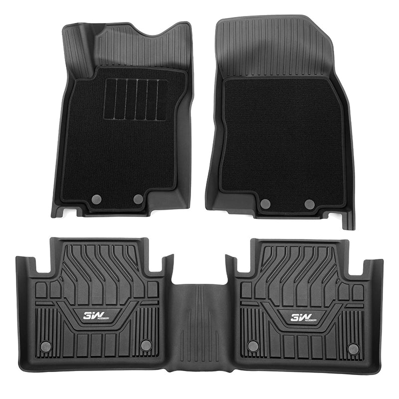 3W Ford Explorer 2020-2023 Custom Floor Mats TPE Material & All-Weather Protection Vehicles & Parts 3W 2020-2023 Explorer 2020-2023 6 Seat 1st&2nd Row Mats with Carpets