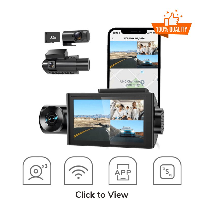i07 | 3 Channel 2.5K+1080P+1080P Mini Dashboard Cam-Refurbished camera WOLFBOX   