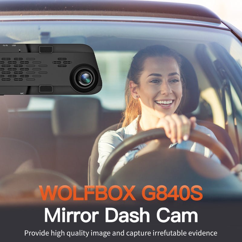 Wolfbox G890 12 Inch 3 Channel Rear View Mirror 4K Dash Cam