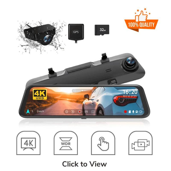 WOLFBOX G850 Rearview Mirror Backup Camera Dash CamRefurbished